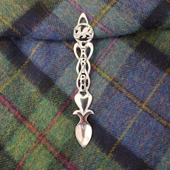 New Welsh Love Spoon Pewter Cariad Love Heart Dragon (Made in Scotland) - Picture 1 of 5